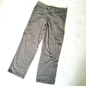 Carhartt Womens Small Wide Leg Olive Green Cargo Pants Drawstring Hiking Outdoor